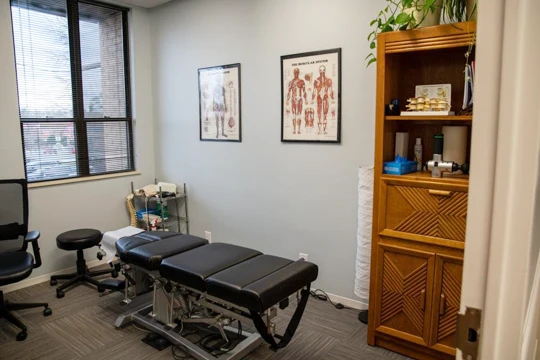 Adjustment Room with Anatomy Models and Posters